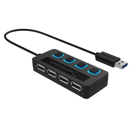 SABRENT RC3361 4-PORT USB 2.0 HUB with Power Switches HB-UMLS